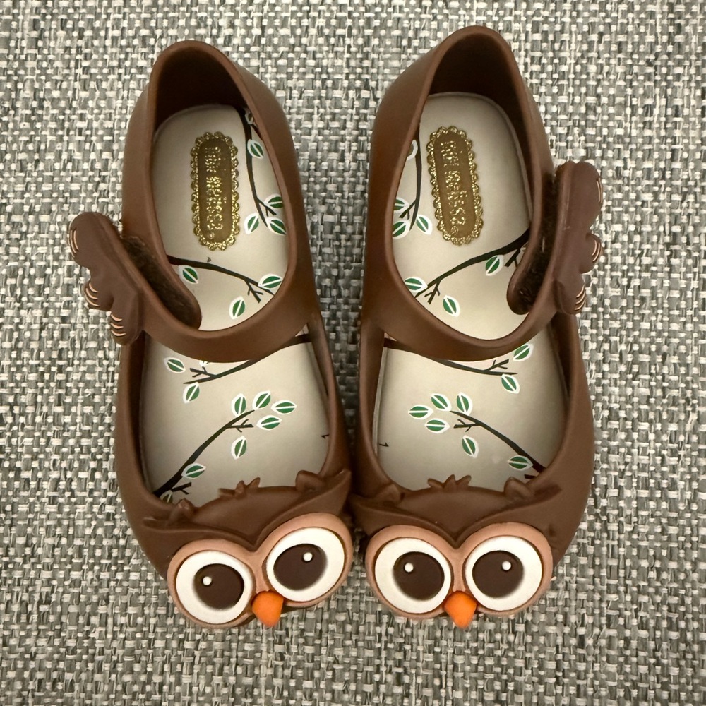 Mini Melissa Brown Owl Shoes